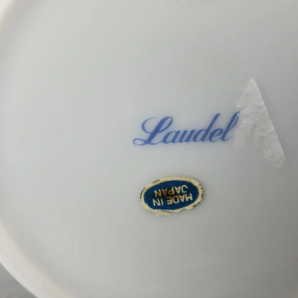 Laudel Floral Oriental Fine Bone China Large Round Deep Trinket Box Japan Made